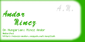 andor mincz business card